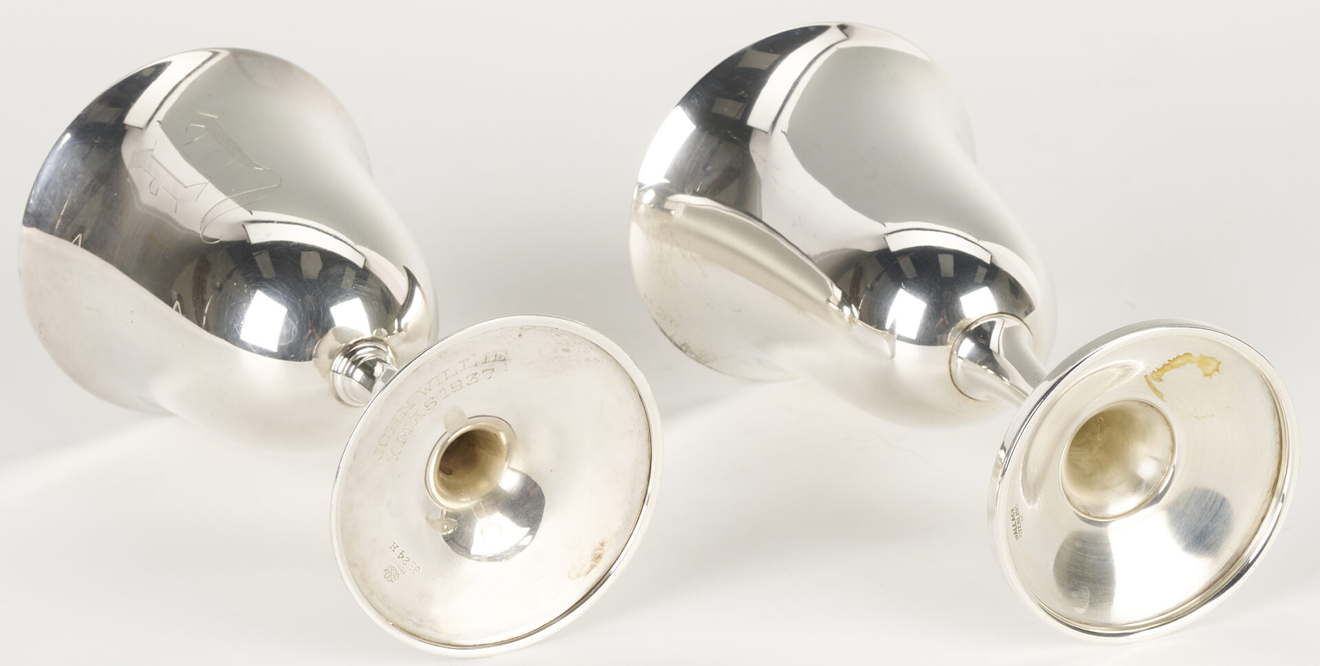 Lot 610: 8 Sterling Silver Goblets