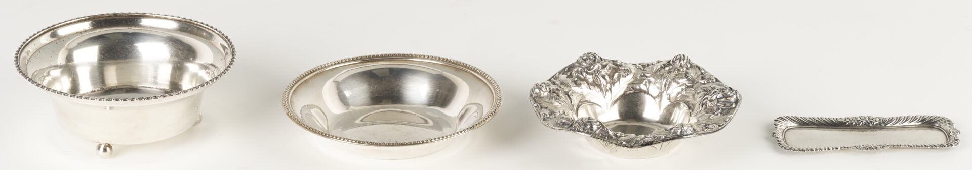 Lot 611: 8 Sterling Silver Bowls and Trays incl. Kirk, Towle