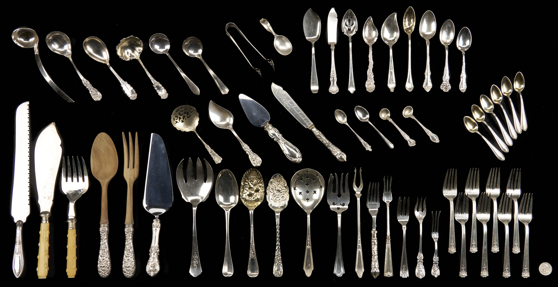 Lot 612: 57 Pcs. Assorted  Flatware incl. Geo. II Spoons