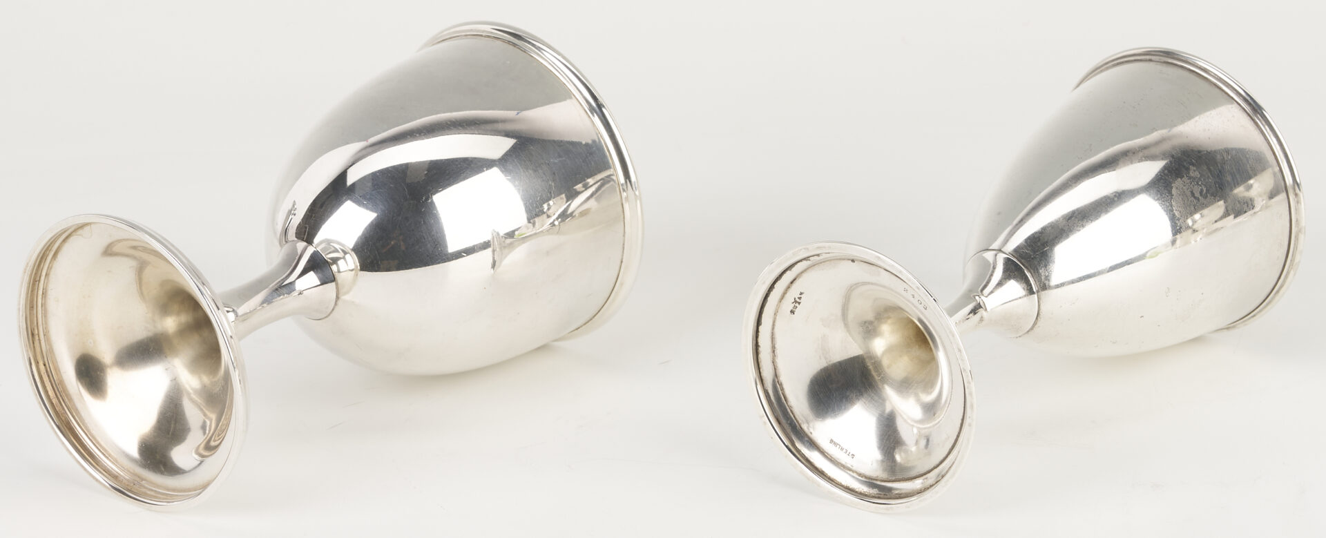 Lot 615: 7 Sterling Silver Goblets Incl. Bellemeade Golf Trophy Plus Julep Cup