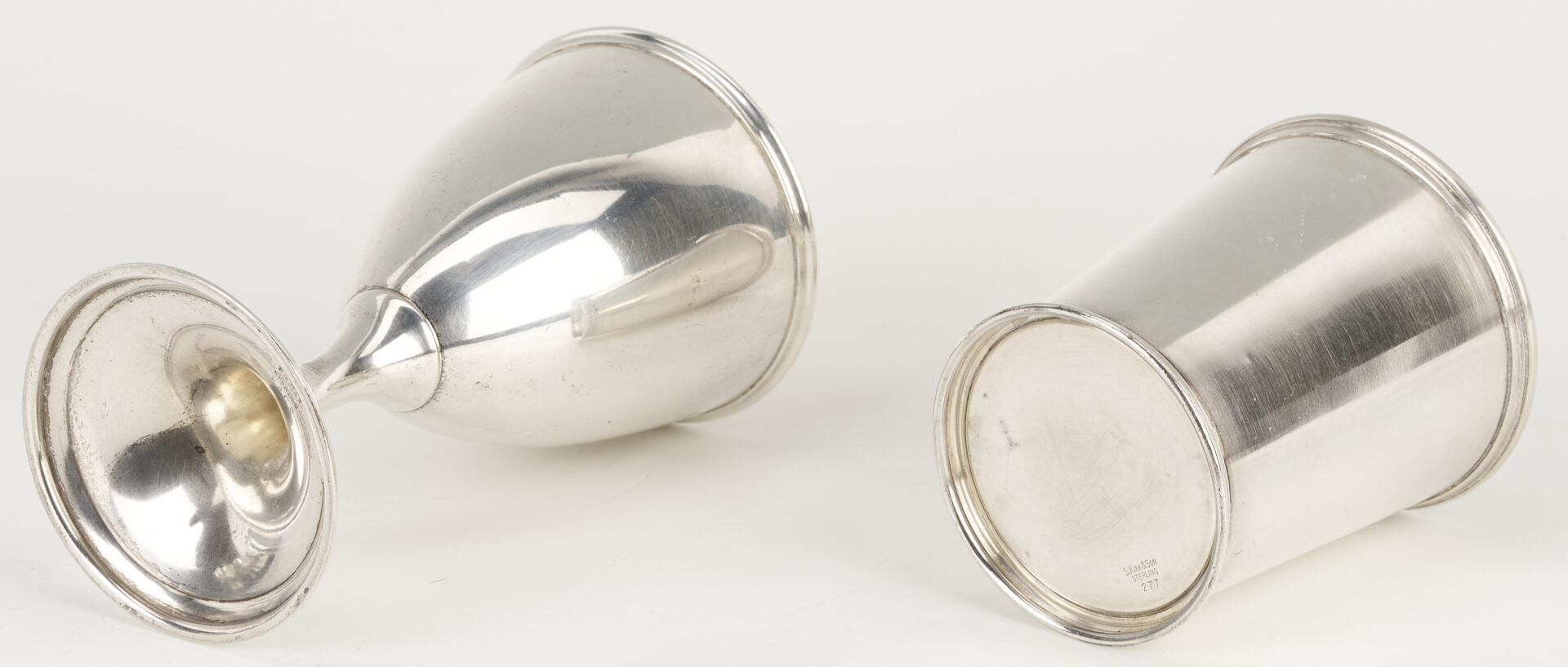 Lot 615: 7 Sterling Silver Goblets Incl. Bellemeade Golf Trophy Plus Julep Cup