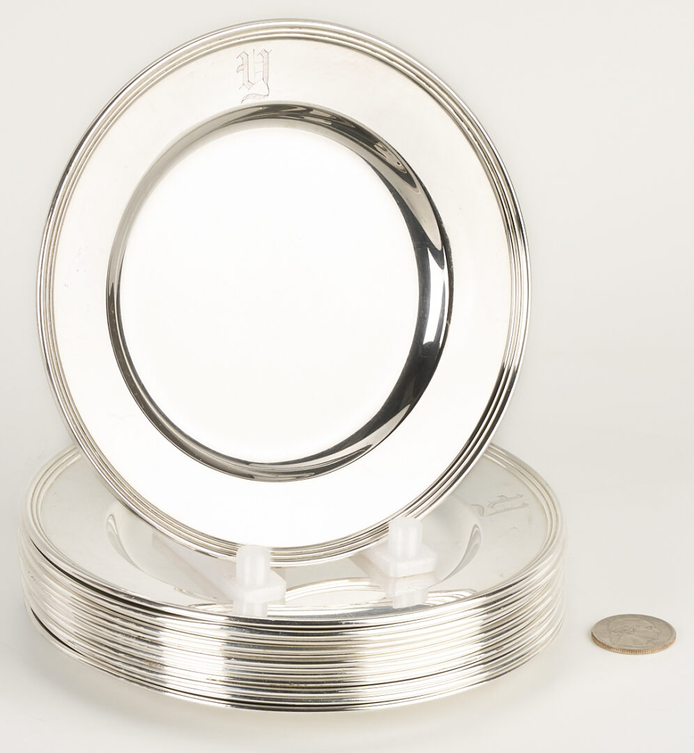 Lot 616: 12 International Sterling Silver Bread Plates