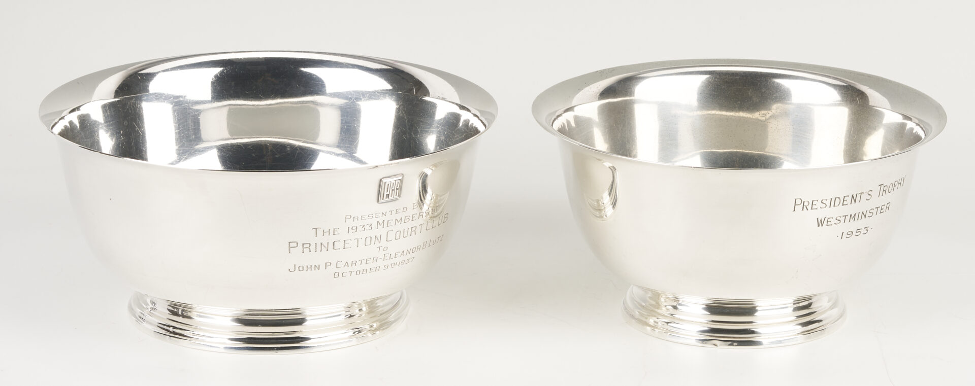 Lot 620: 2 Sterling Silver Presentation Bowls, Westminster & Princeton Court Club