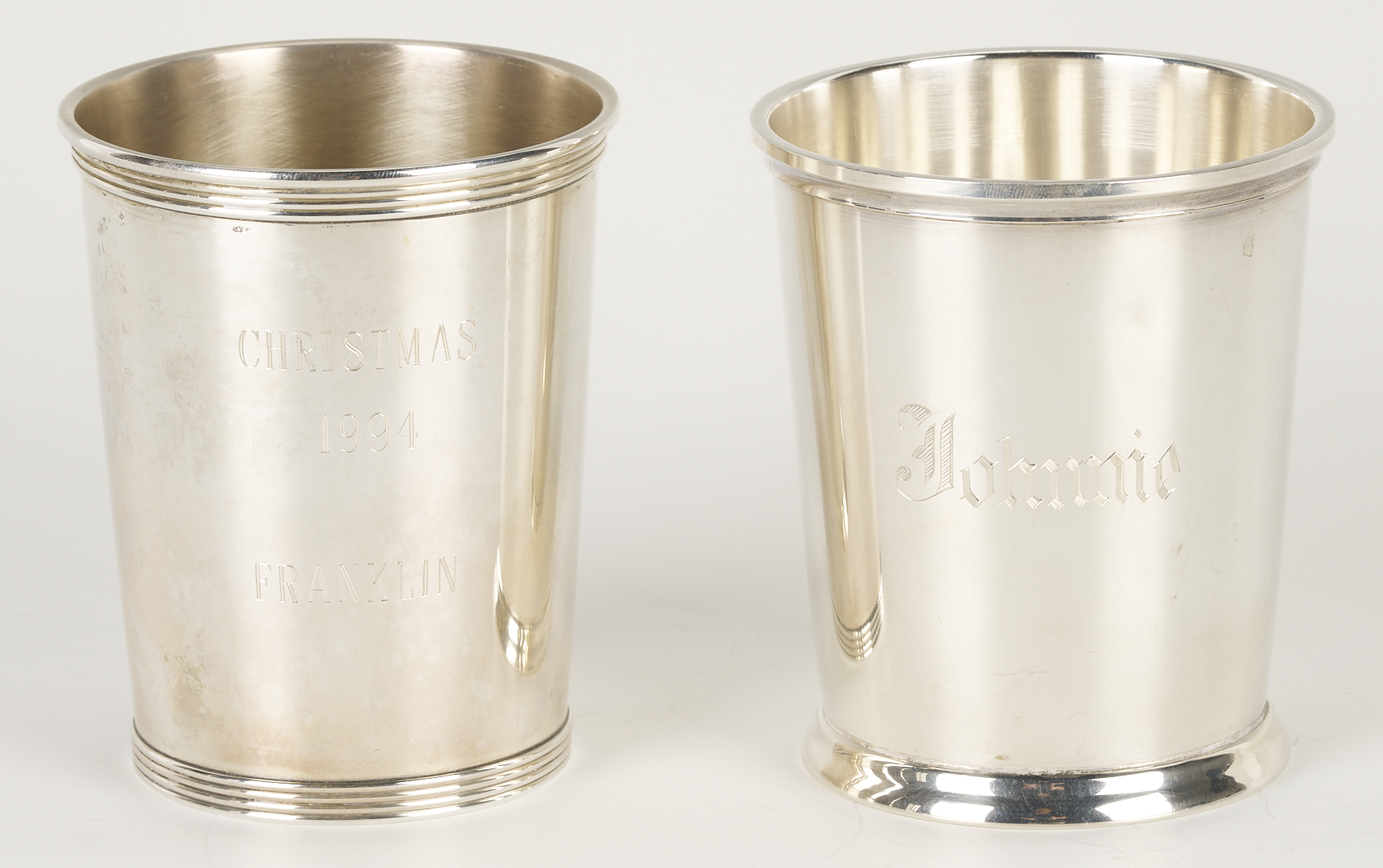 Lot 621: Assembled Set of 8 Sterling Juleps, Monogrammed
