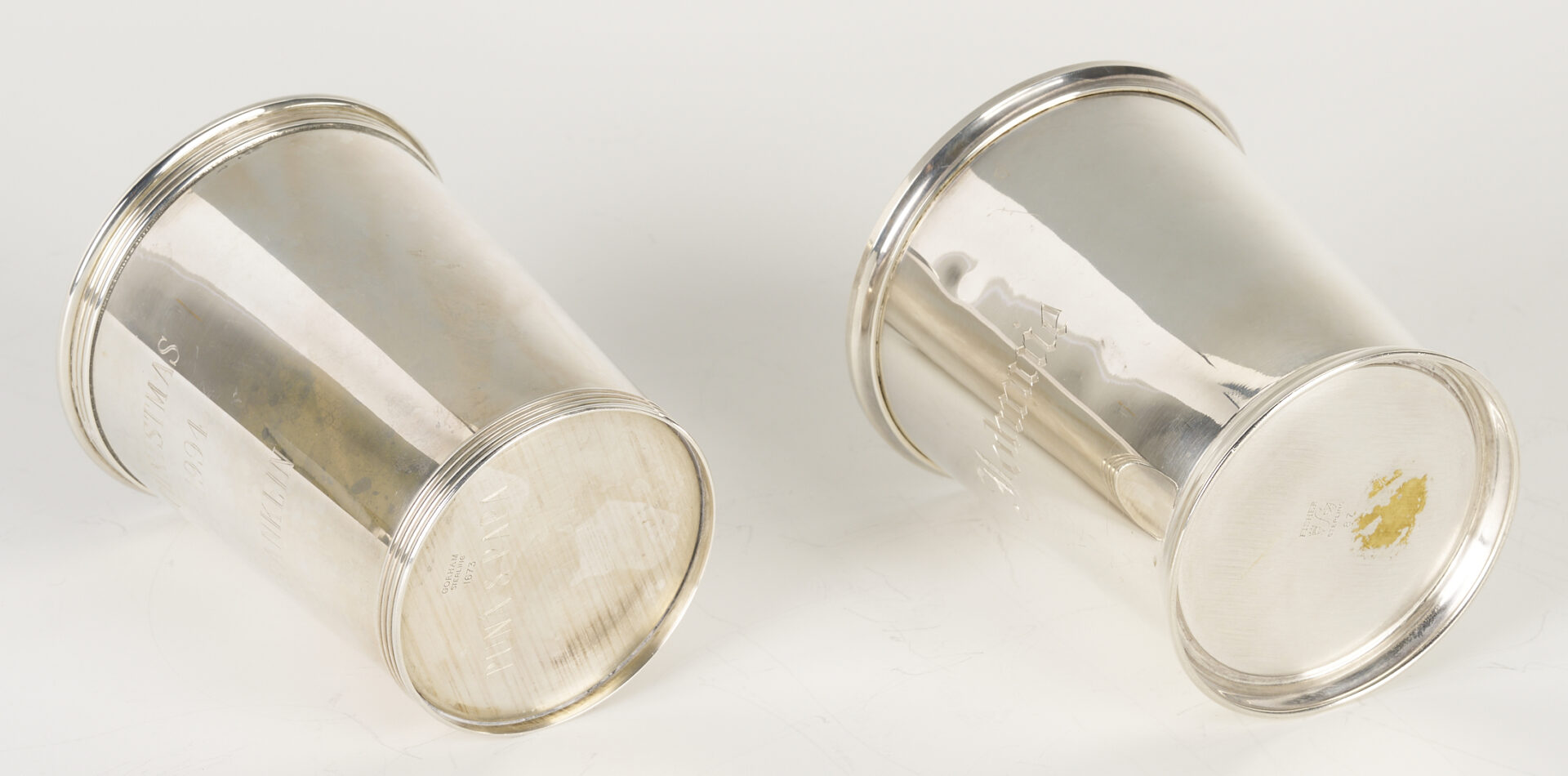 Lot 621: Assembled Set of 8 Sterling Juleps, Monogrammed