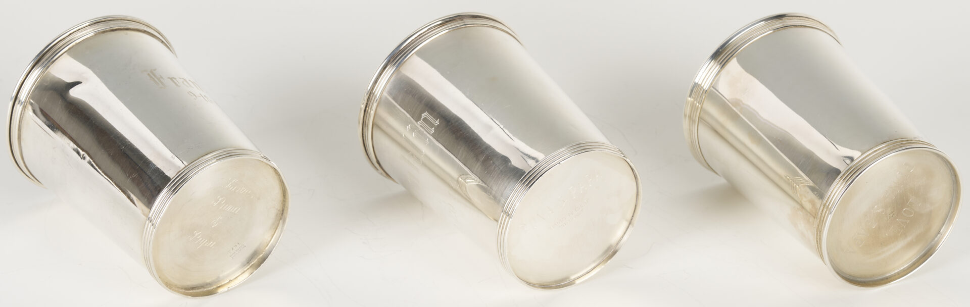 Lot 621: Assembled Set of 8 Sterling Juleps, Monogrammed