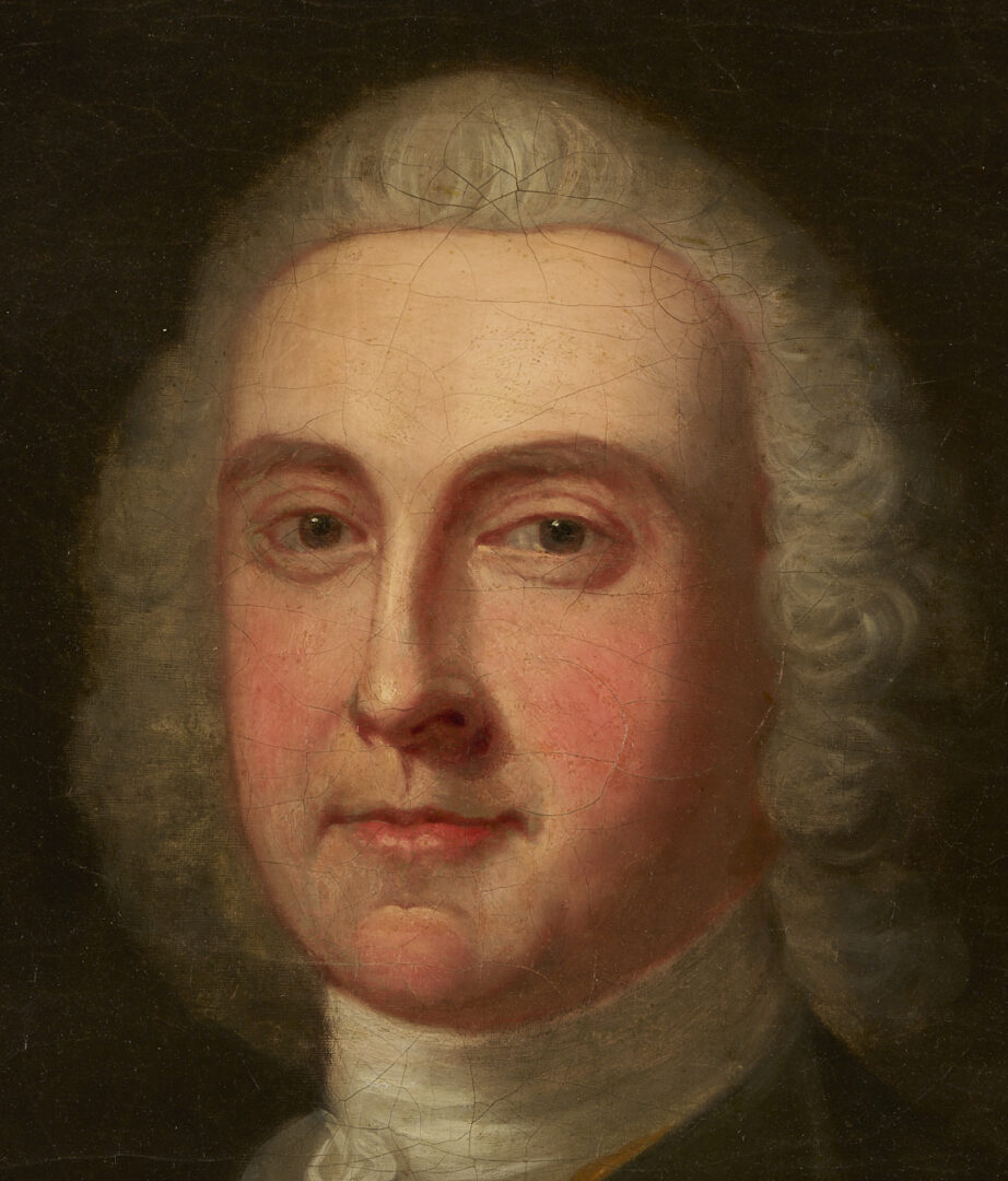 Lot 625: O/C Portrait, Napier of Scotland, with Armorial Dish