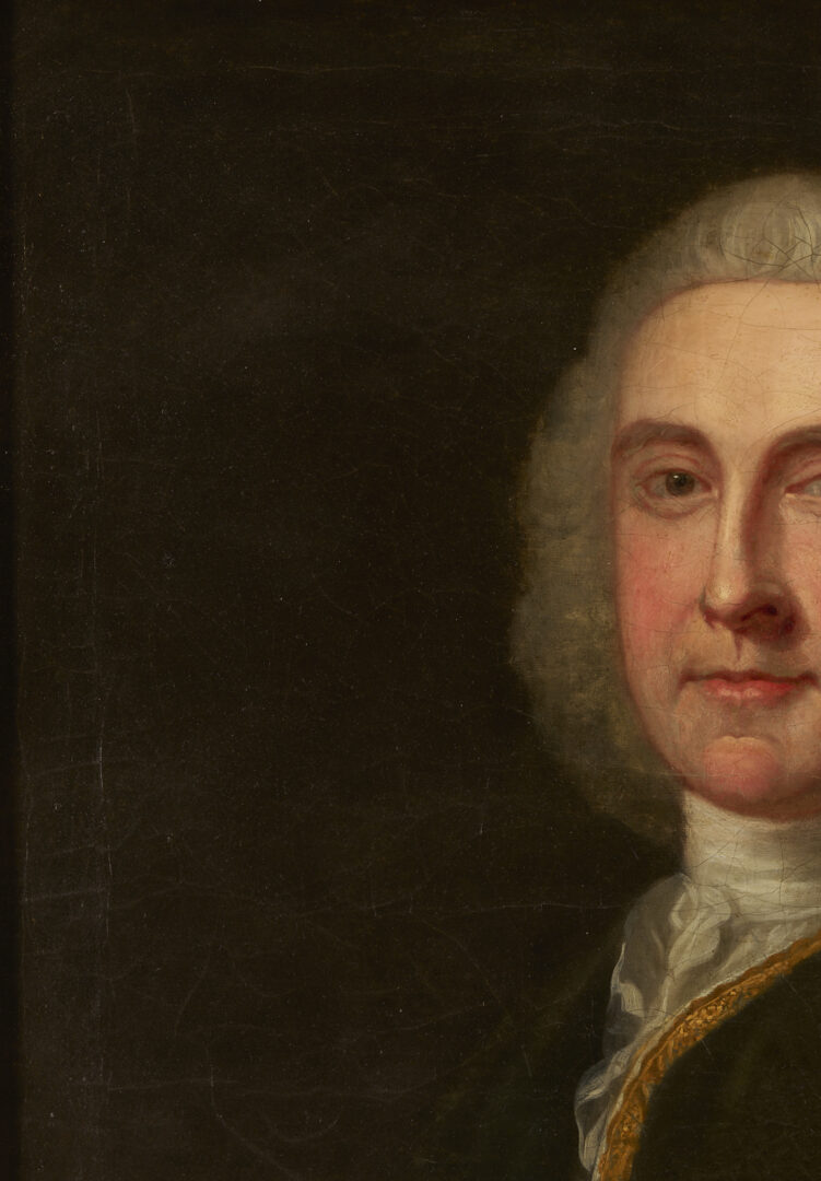 Lot 625: O/C Portrait, Napier of Scotland, with Armorial Dish