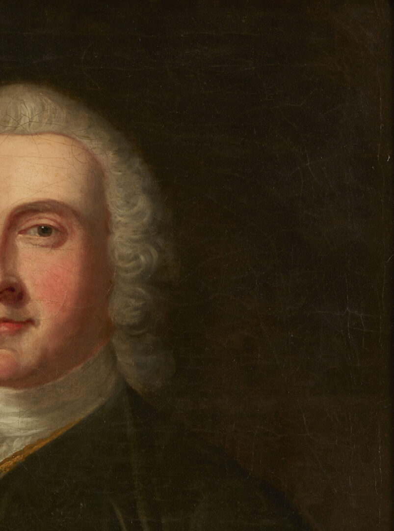 Lot 625: O/C Portrait, Napier of Scotland, with Armorial Dish