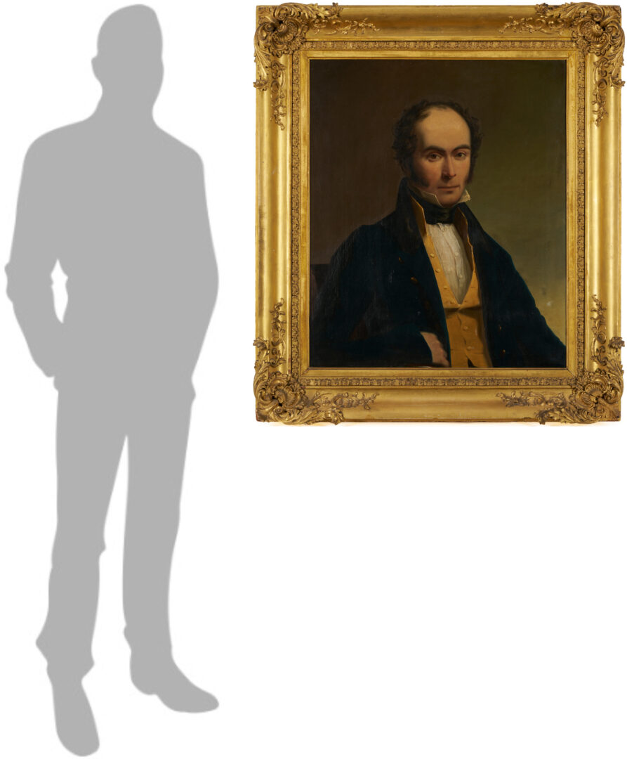 Lot 626: 19th C. Oil Portrait, poss. Dr. Forrest, East India Company