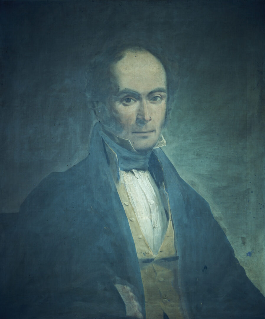 Lot 626: 19th C. Oil Portrait, poss. Dr. Forrest, East India Company