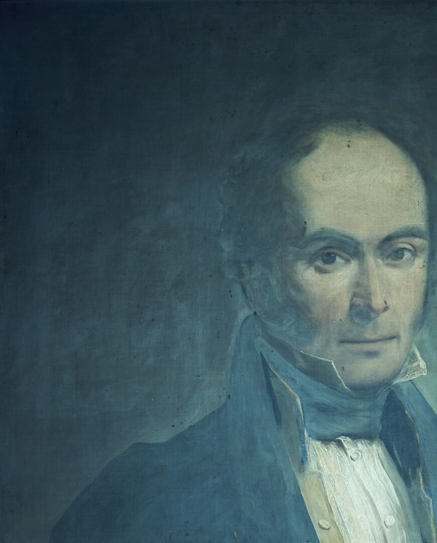 Lot 626: 19th C. Oil Portrait, poss. Dr. Forrest, East India Company