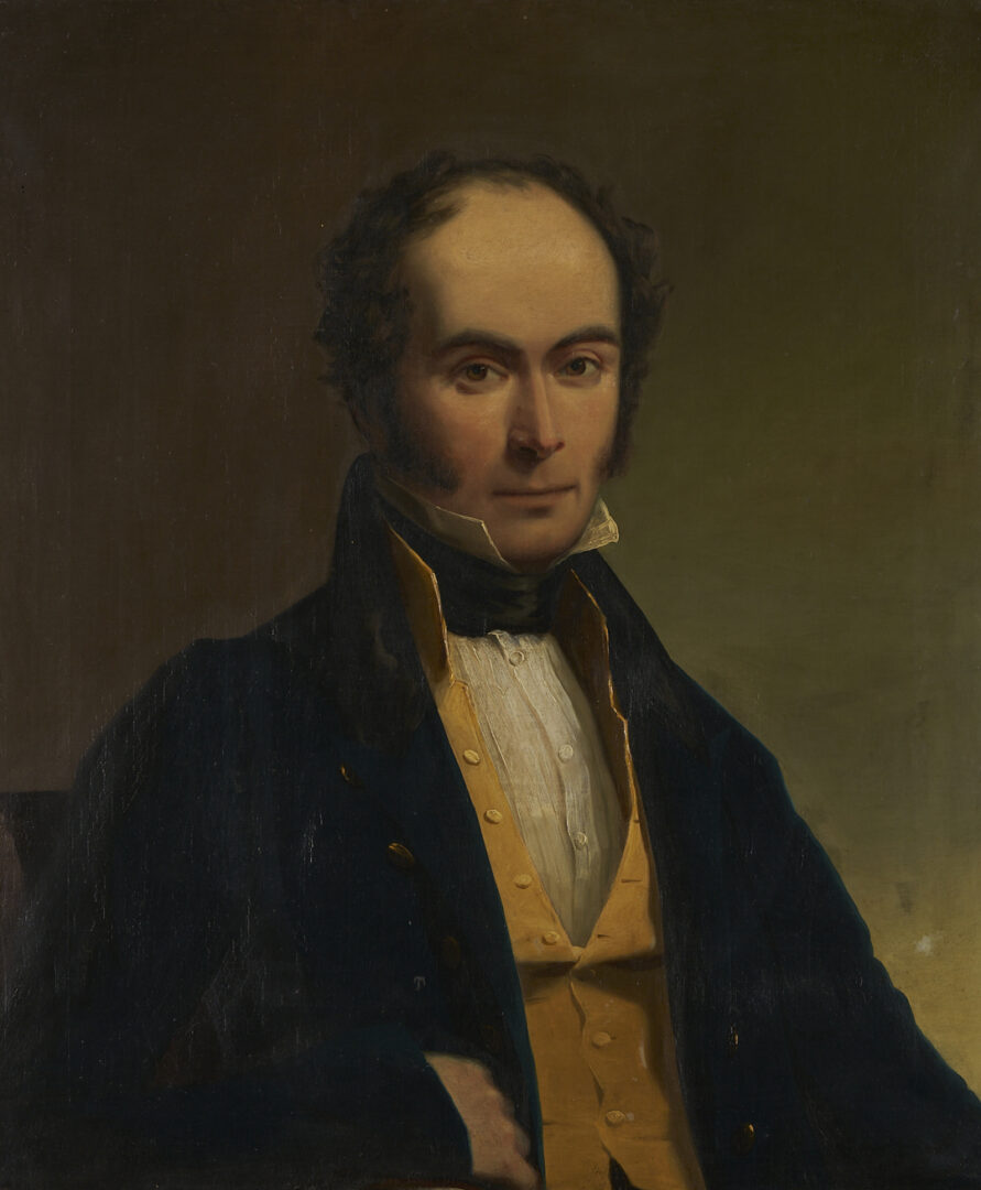 Lot 626: 19th C. Oil Portrait, poss. Dr. Forrest, East India Company