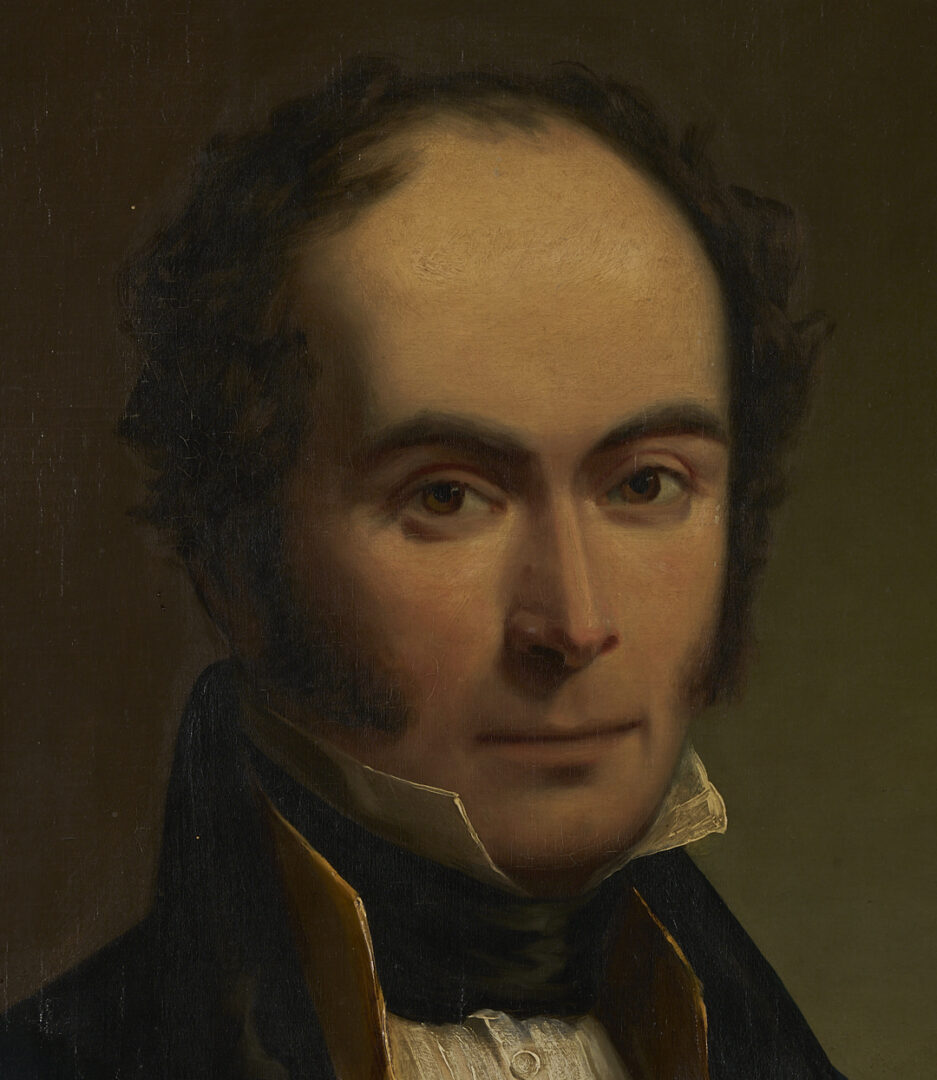 Lot 626: 19th C. Oil Portrait, poss. Dr. Forrest, East India Company