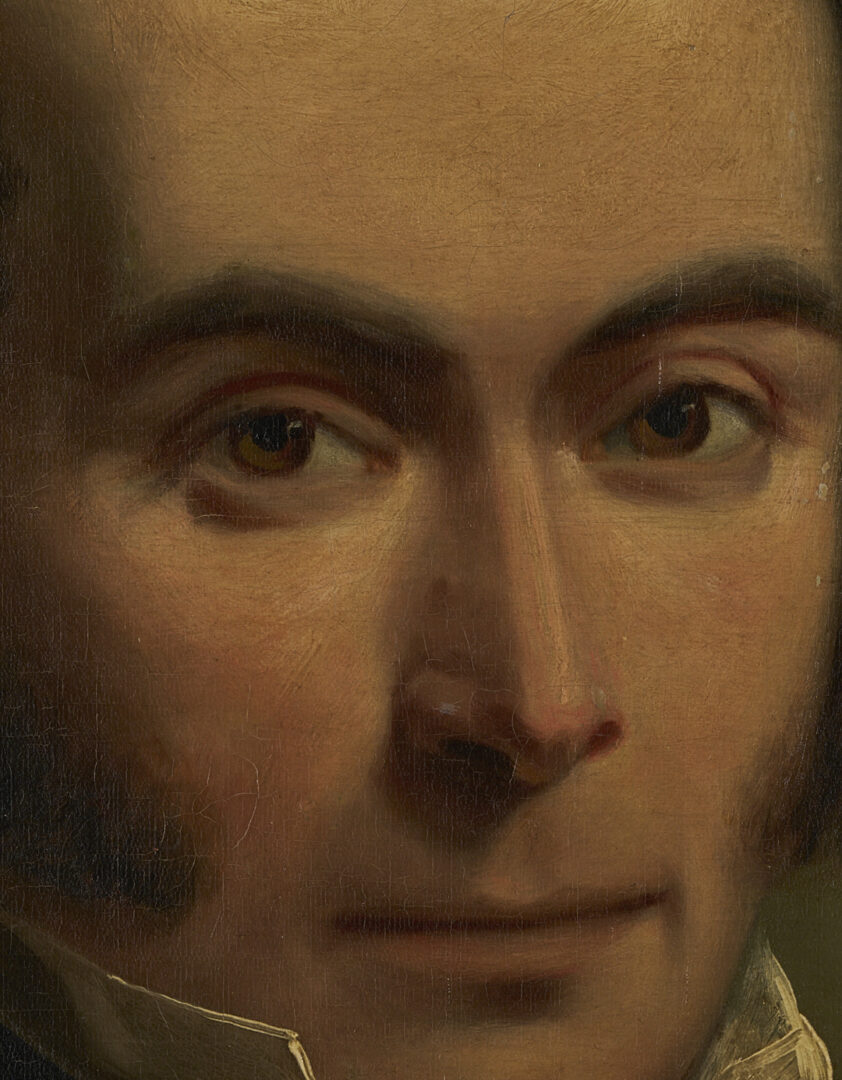 Lot 626: 19th C. Oil Portrait, poss. Dr. Forrest, East India Company