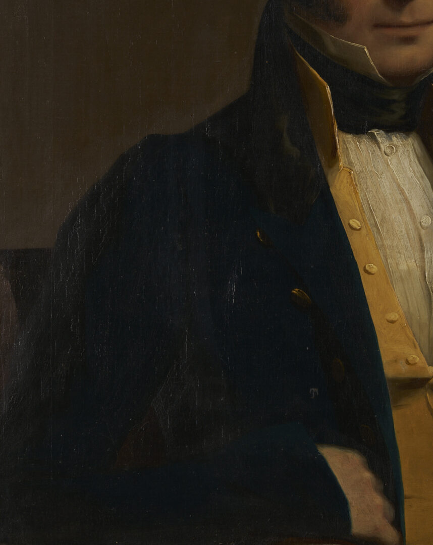 Lot 626: 19th C. Oil Portrait, poss. Dr. Forrest, East India Company