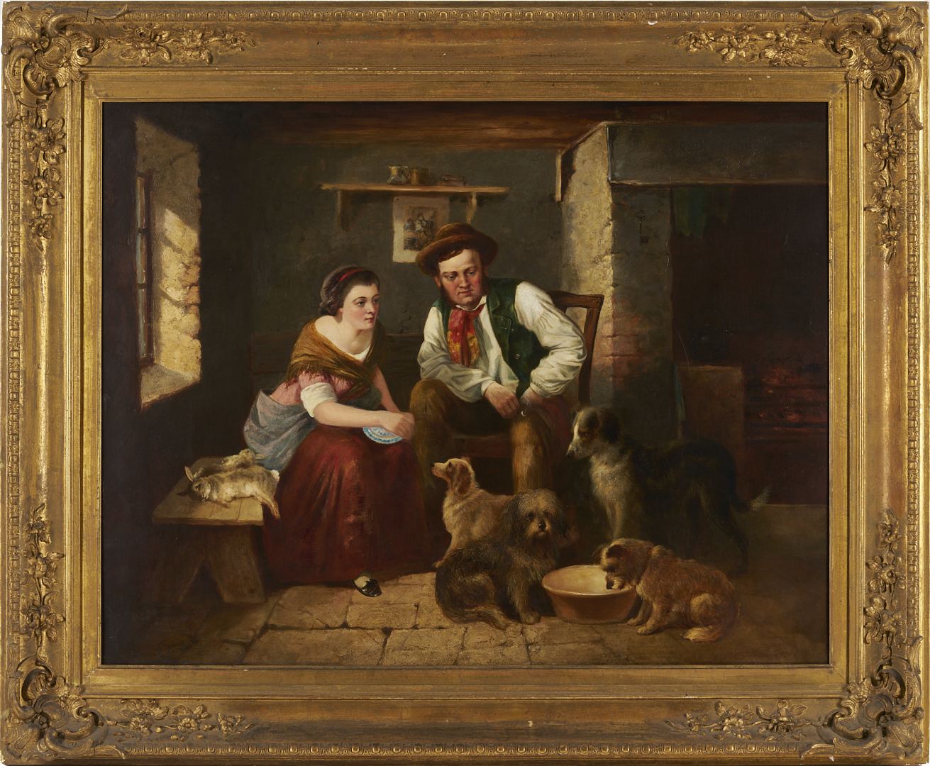 Lot 627: George Hepper English O/C Interior Genre Scene