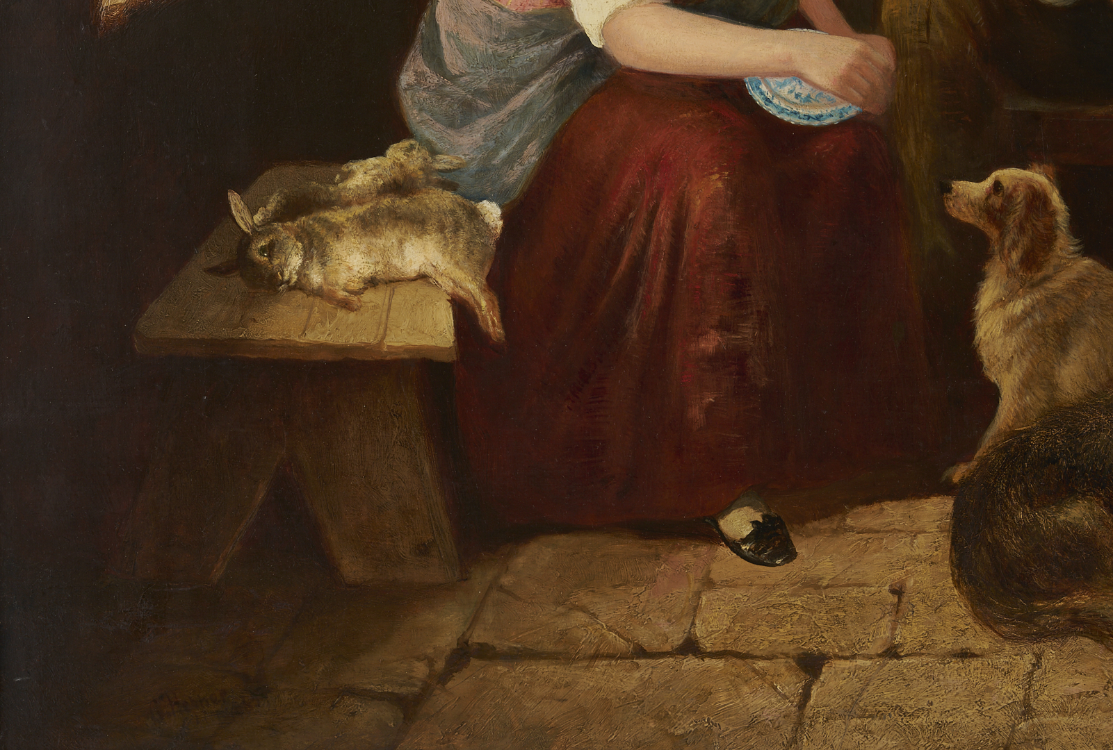 Lot 627: George Hepper English O/C Interior Genre Scene