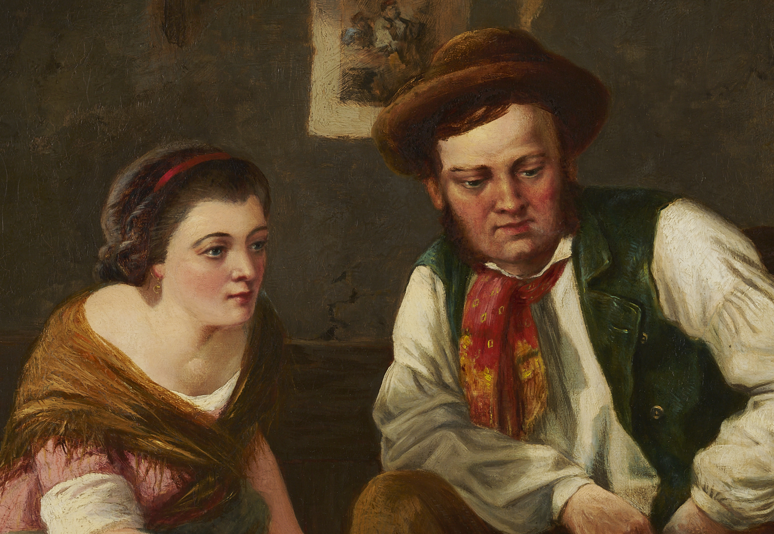 Lot 627: George Hepper English O/C Interior Genre Scene