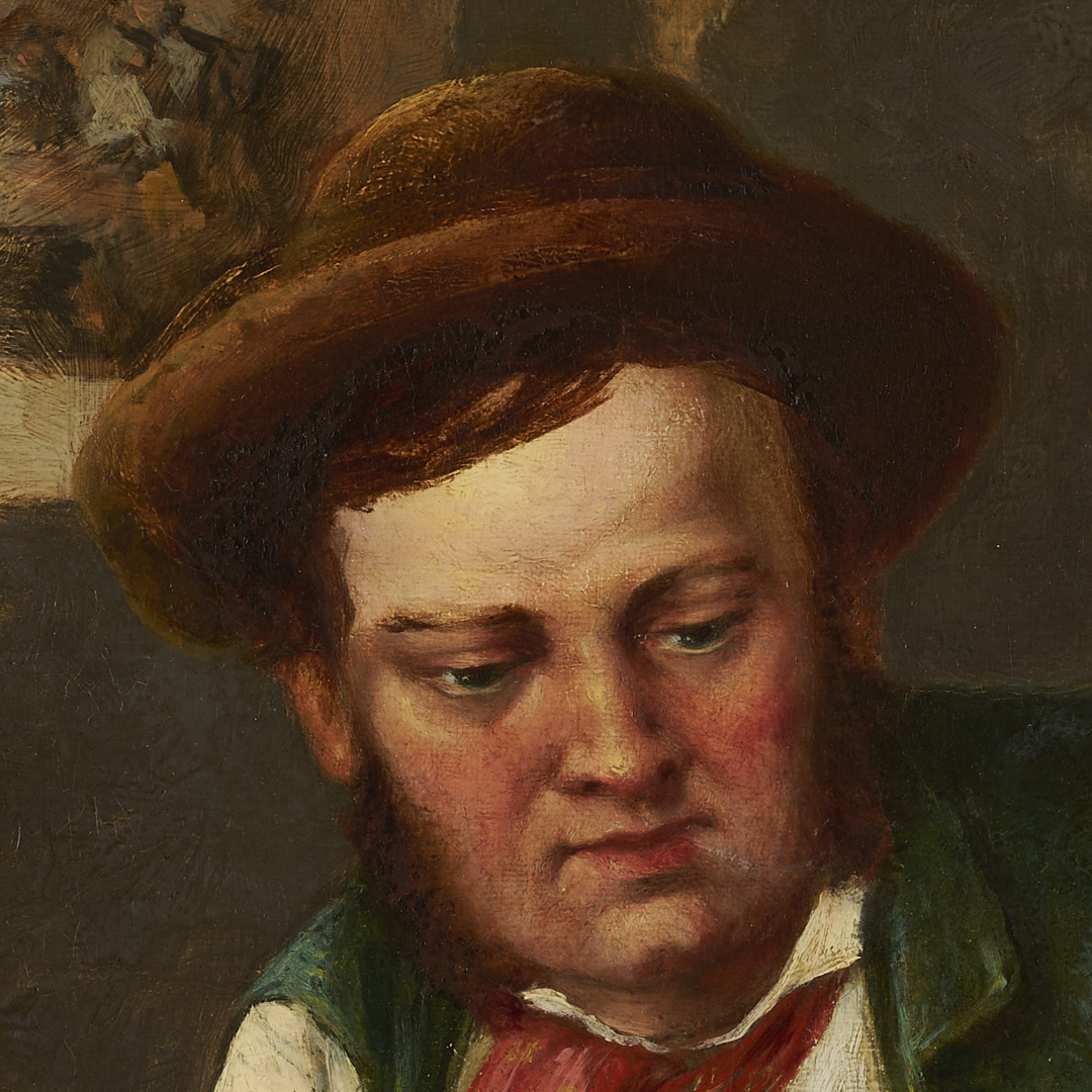 Lot 627: George Hepper English O/C Interior Genre Scene