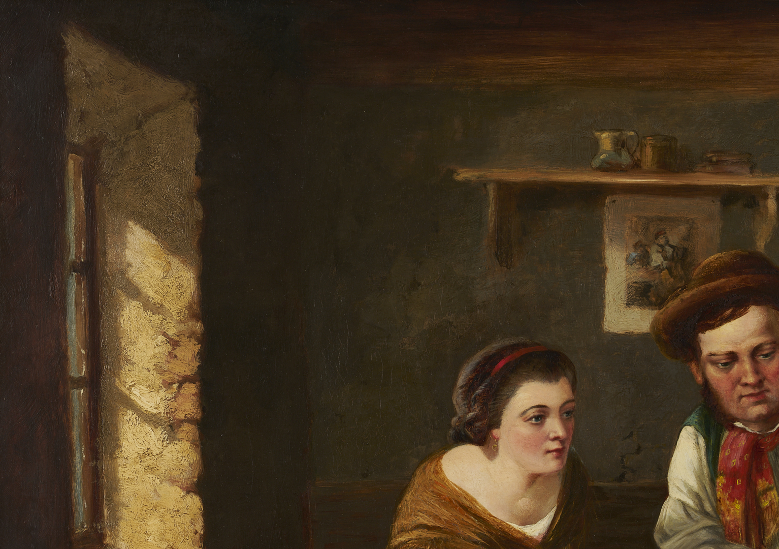 Lot 627: George Hepper English O/C Interior Genre Scene