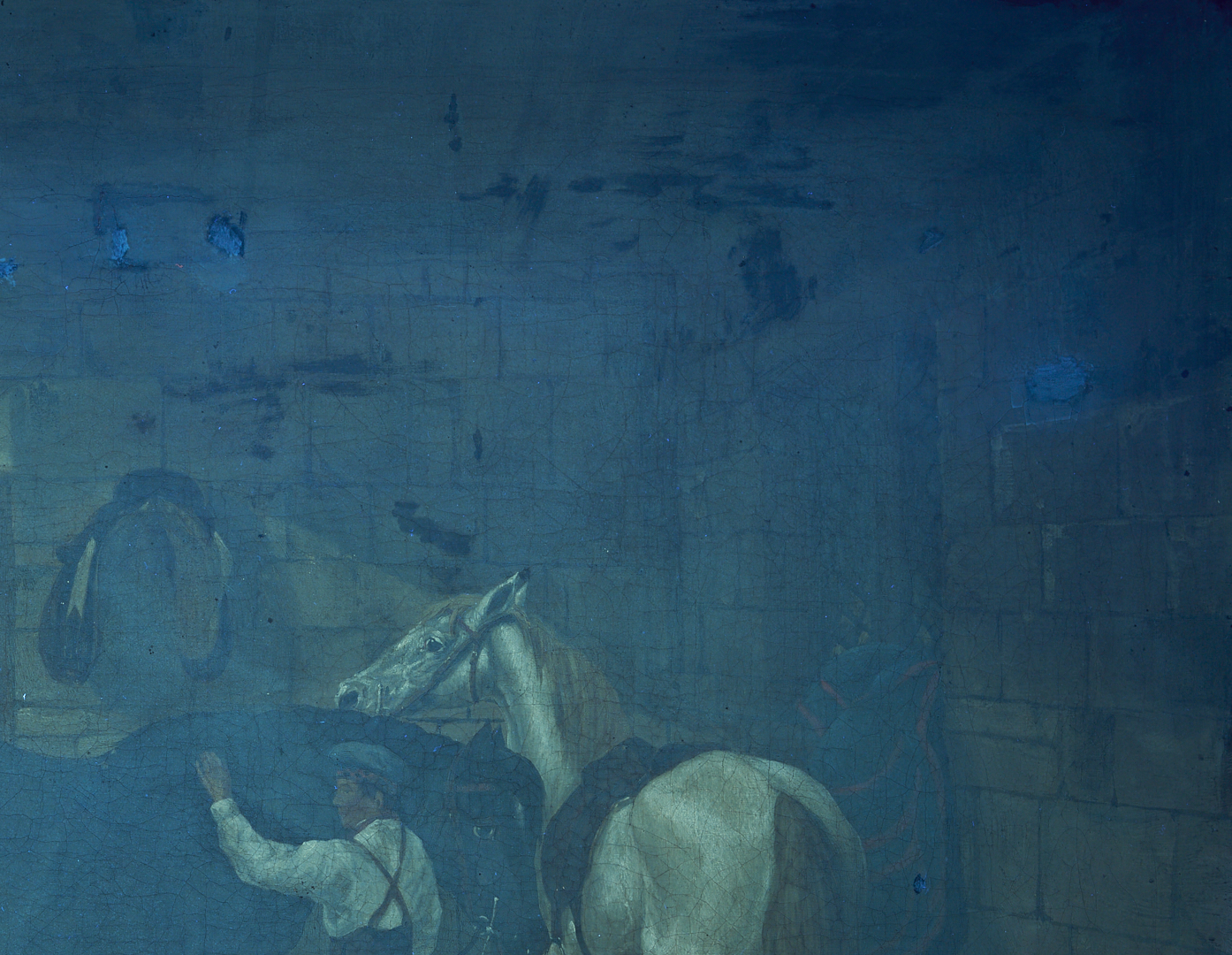 Lot 628: After John Frederick Herring Jr. O/C Painting, Horse Stable