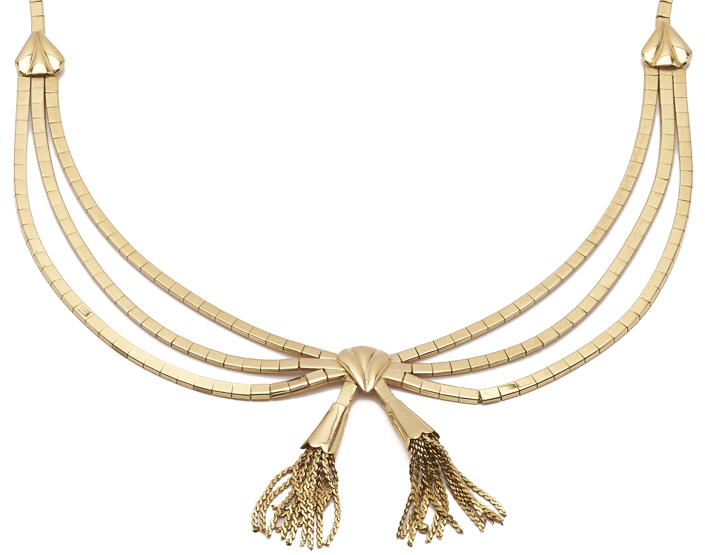 Lot 62: 18K Gold Bow Necklace