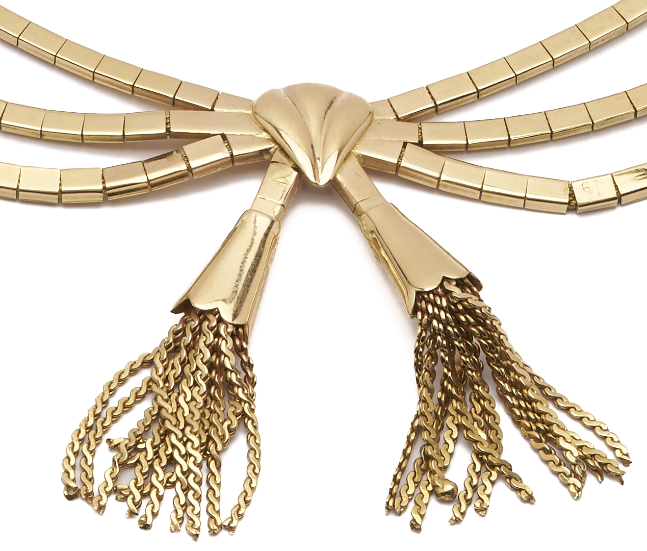 Lot 62: 18K Gold Bow Necklace
