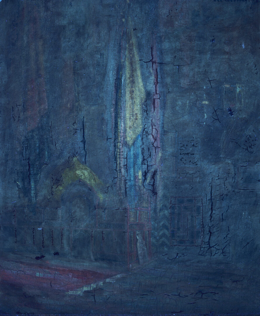 Lot 631: A. Lebourg O/C Painting, Mosque Interior