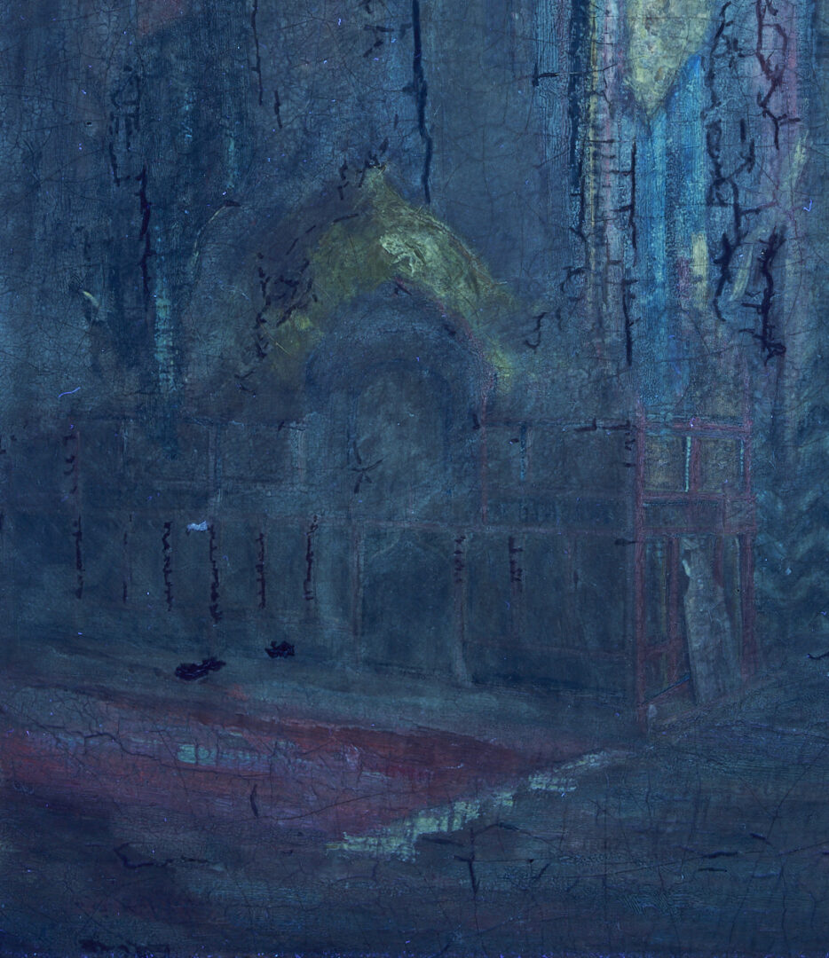 Lot 631: A. Lebourg O/C Painting, Mosque Interior