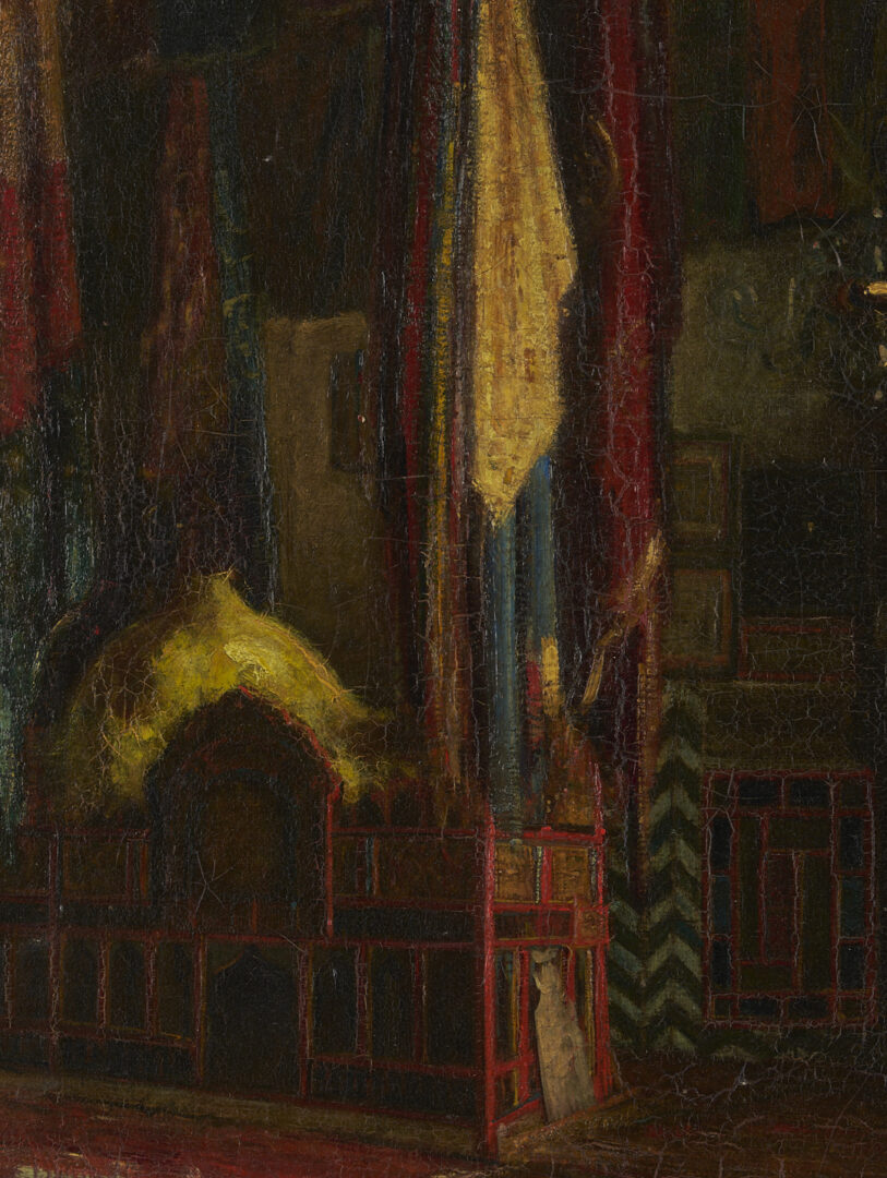 Lot 631: A. Lebourg O/C Painting, Mosque Interior