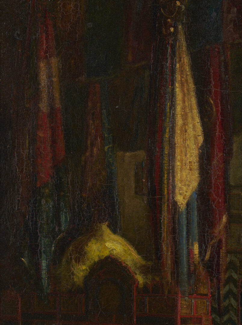 Lot 631: A. Lebourg O/C Painting, Mosque Interior