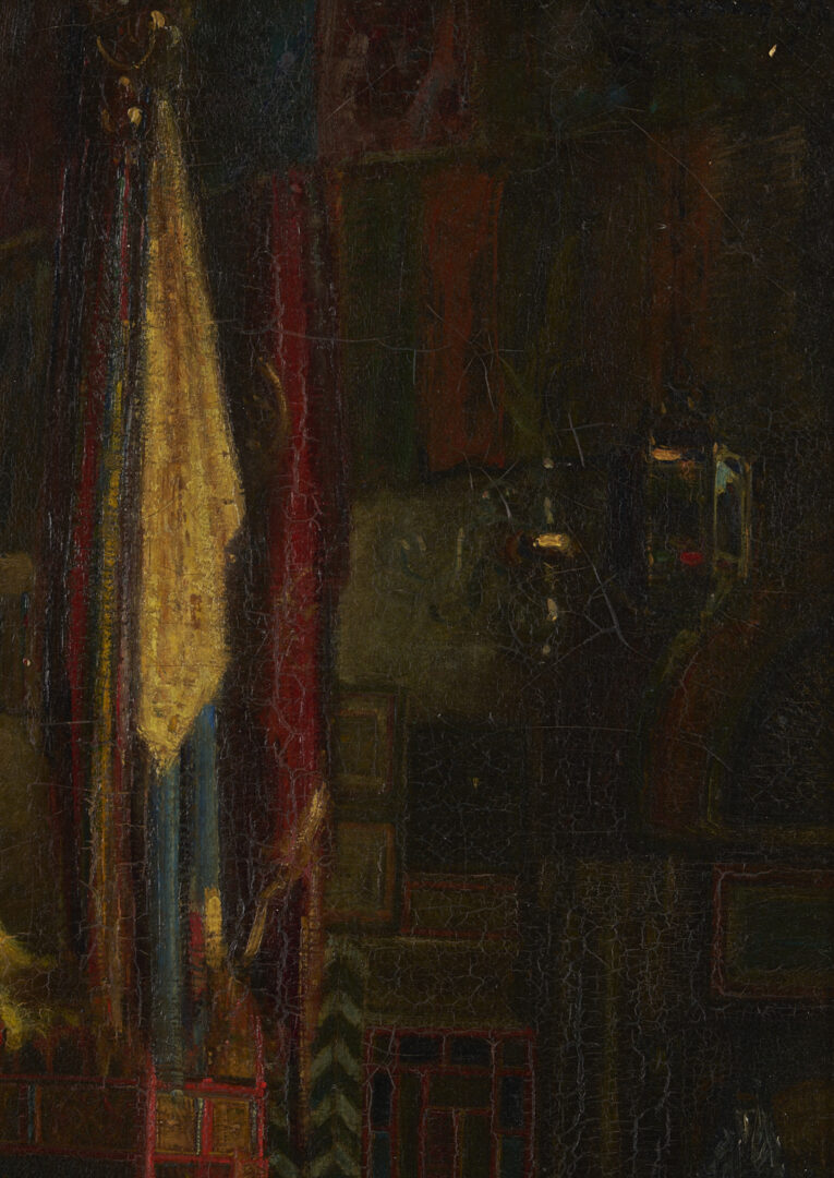 Lot 631: A. Lebourg O/C Painting, Mosque Interior