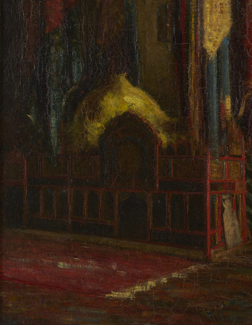 Lot 631: A. Lebourg O/C Painting, Mosque Interior