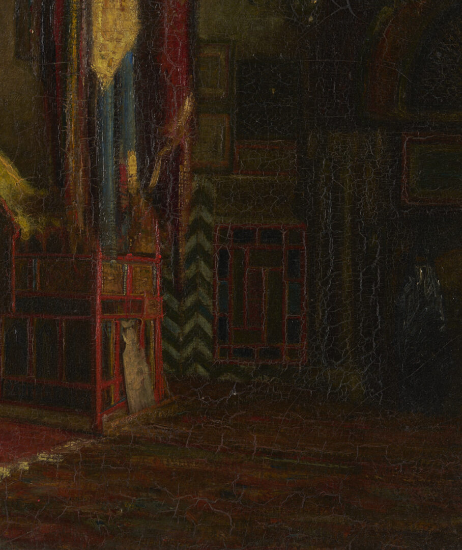 Lot 631: A. Lebourg O/C Painting, Mosque Interior