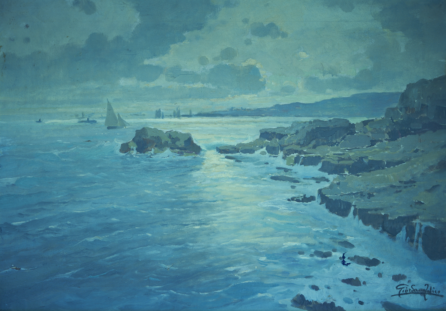 Lot 633: Giordano Felice O/C Coastal Landscape