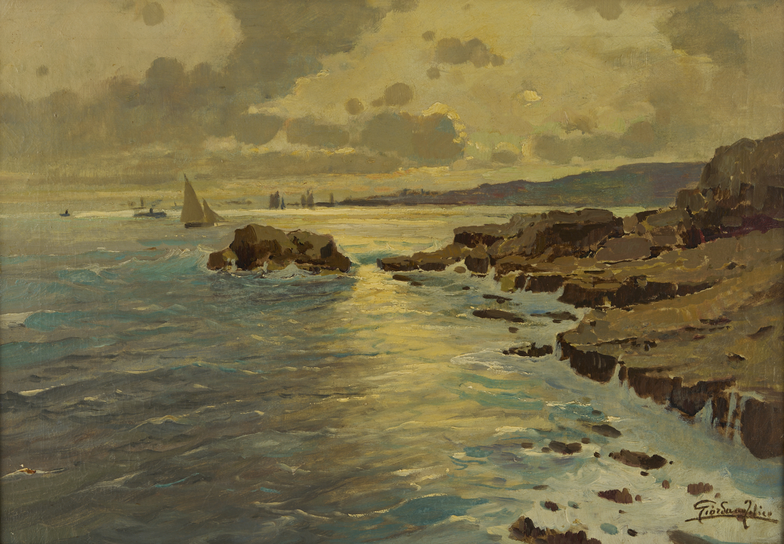 Lot 633: Giordano Felice O/C Coastal Landscape
