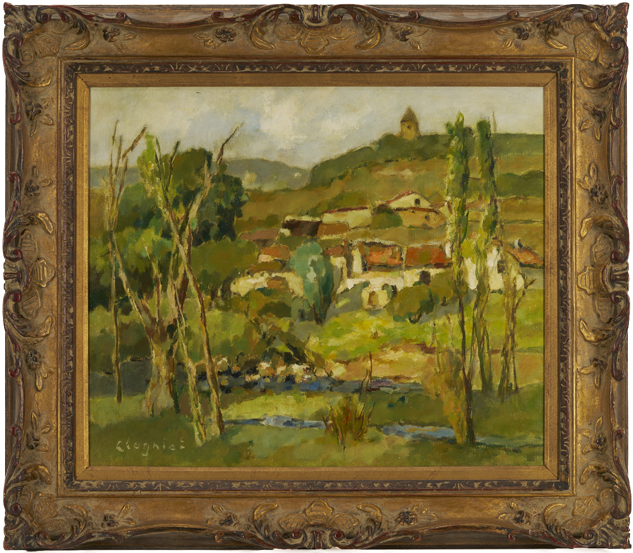 Lot 634: Alfred Chagniot O/C European Landscape