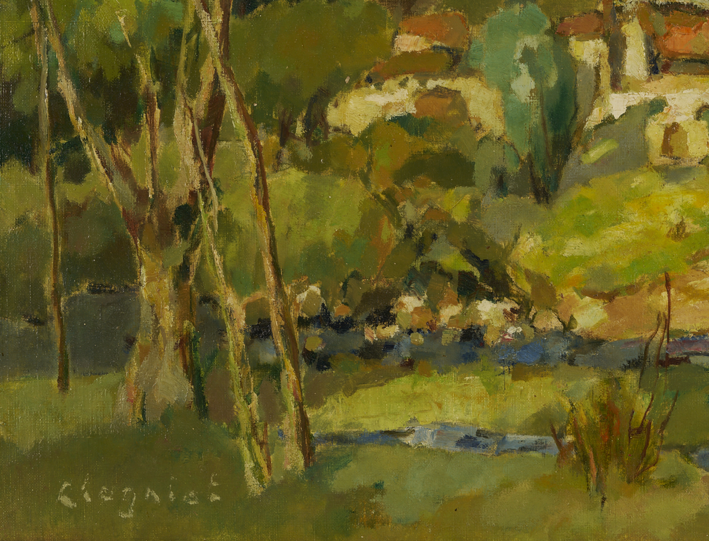 Lot 634: Alfred Chagniot O/C European Landscape