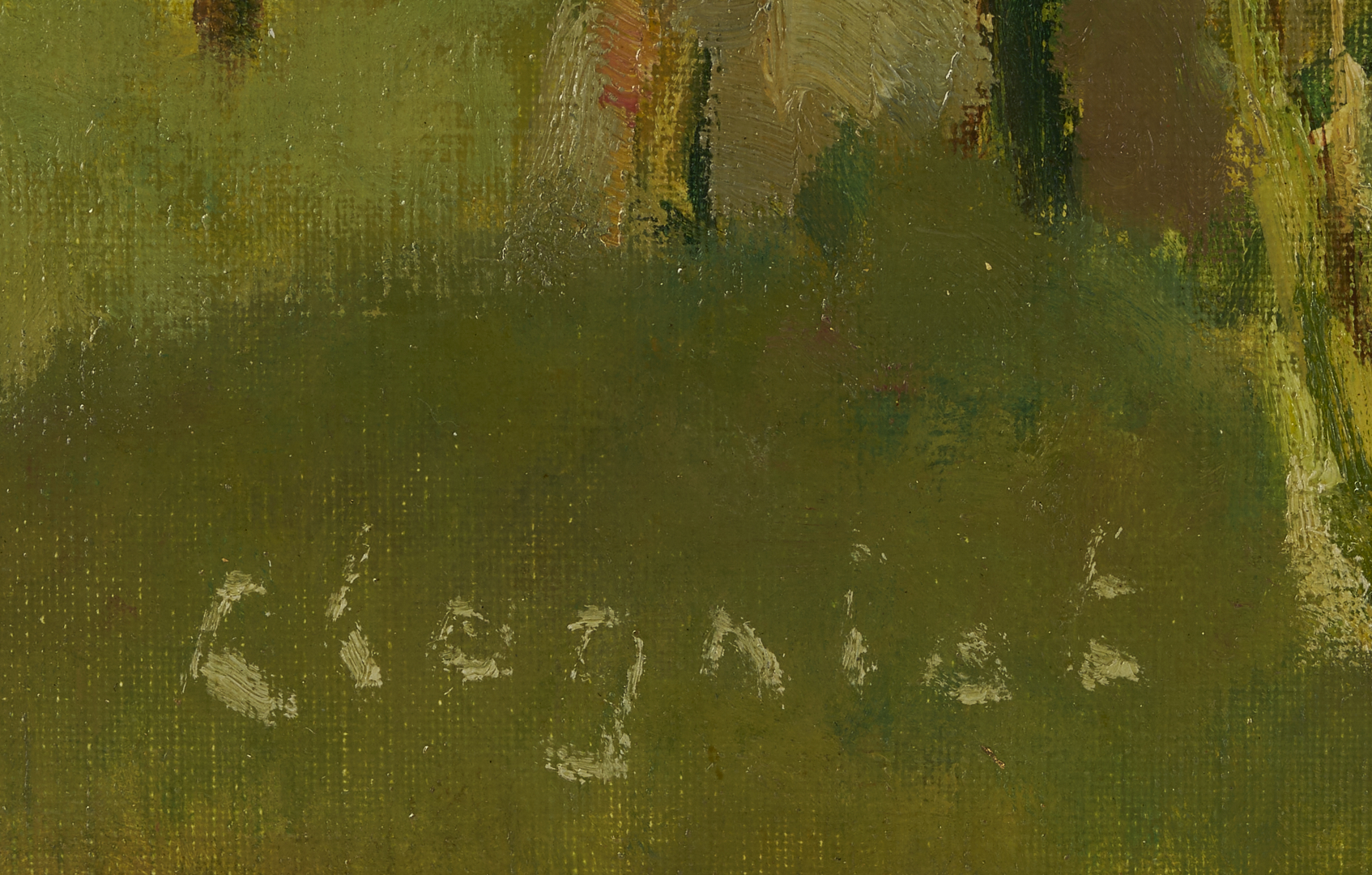 Lot 634: Alfred Chagniot O/C European Landscape