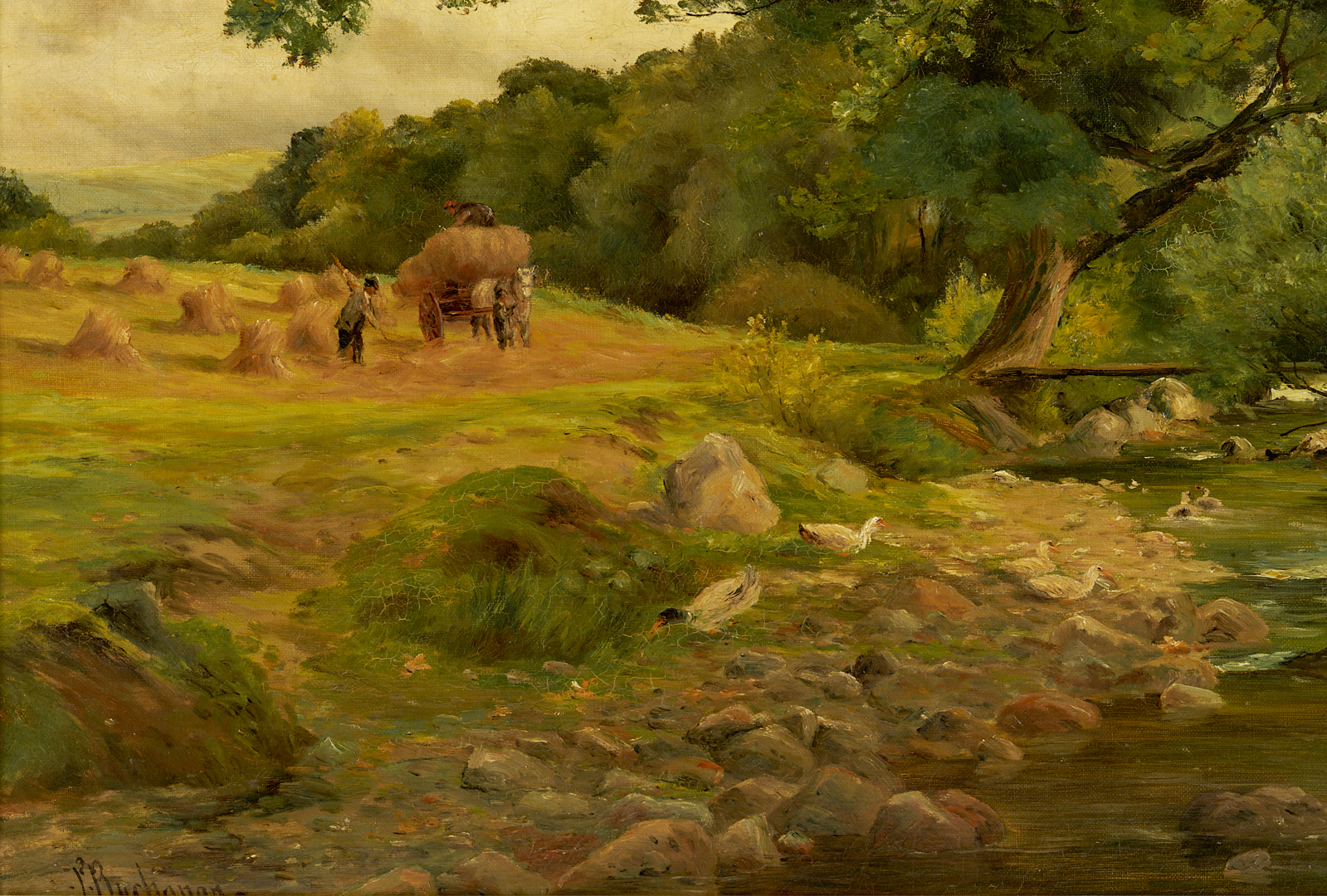 Lot 635: Peter Buchanan O/C Scottish Forest Landscape Painting