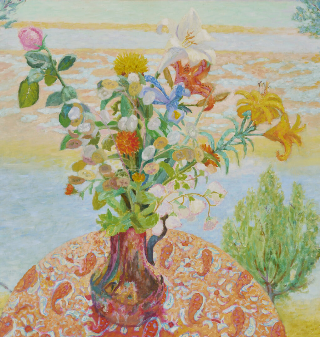 Lot 636: Jean Venitien large O/C, “Bouquet sur la Lagune”