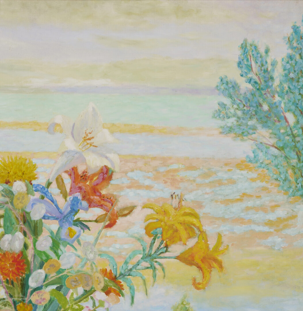 Lot 636: Jean Venitien large O/C, “Bouquet sur la Lagune”