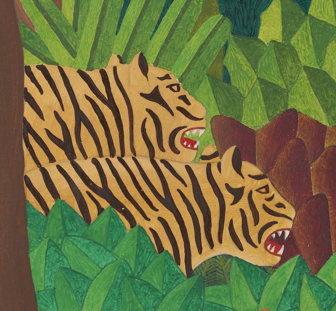 Lot 637: Salnave Philippe-Auguste Haitian Jungle Scene Painting