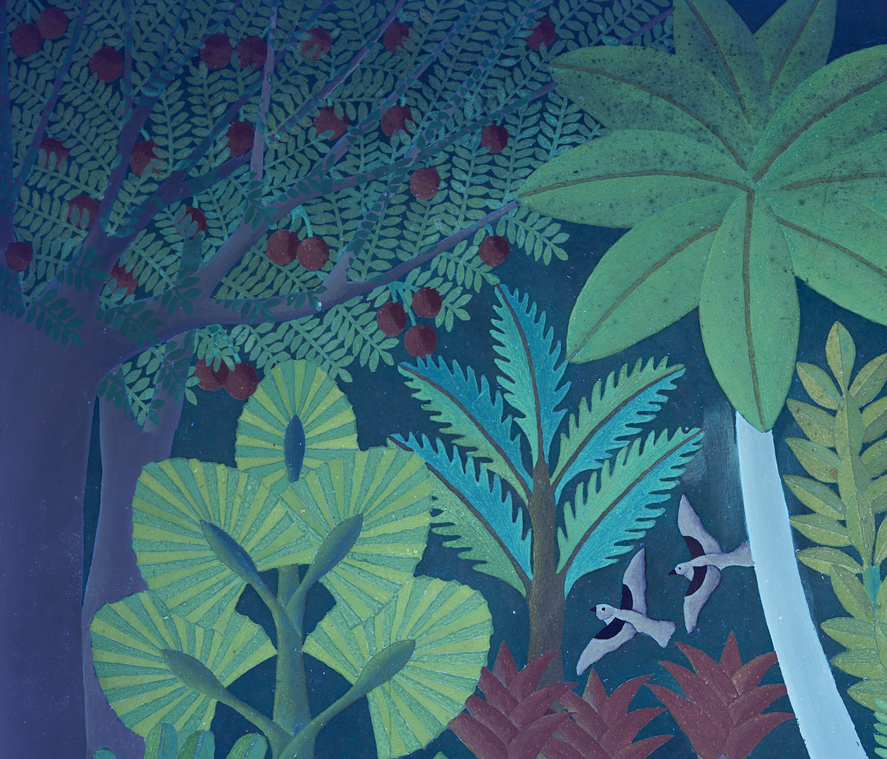 Lot 637: Salnave Philippe-Auguste Haitian Jungle Scene Painting