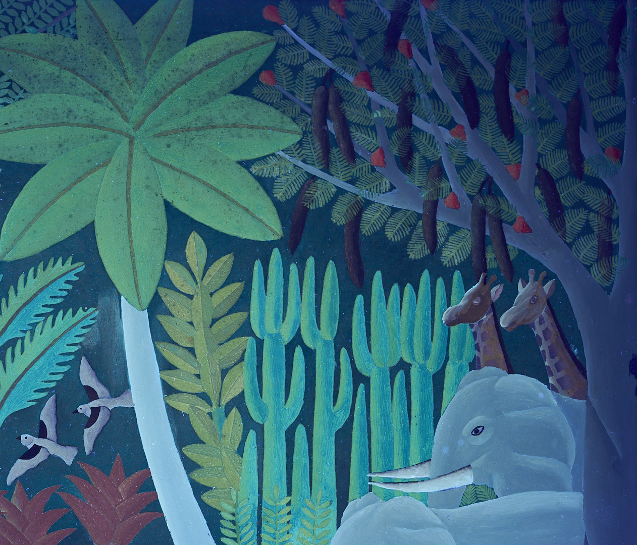 Lot 637: Salnave Philippe-Auguste Haitian Jungle Scene Painting