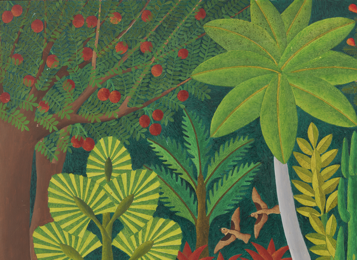 Lot 637: Salnave Philippe-Auguste Haitian Jungle Scene Painting