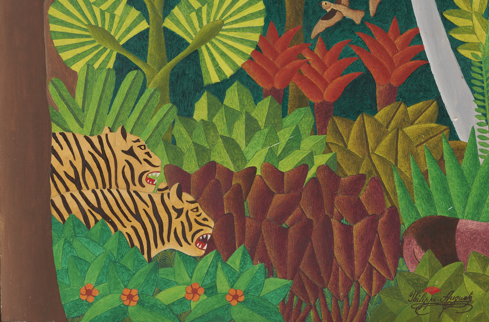Lot 637: Salnave Philippe-Auguste Haitian Jungle Scene Painting