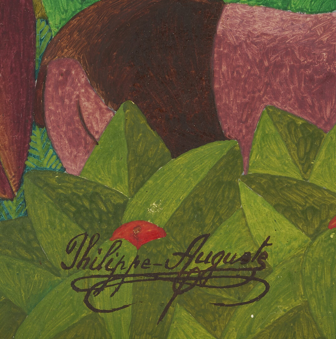 Lot 637: Salnave Philippe-Auguste Haitian Jungle Scene Painting