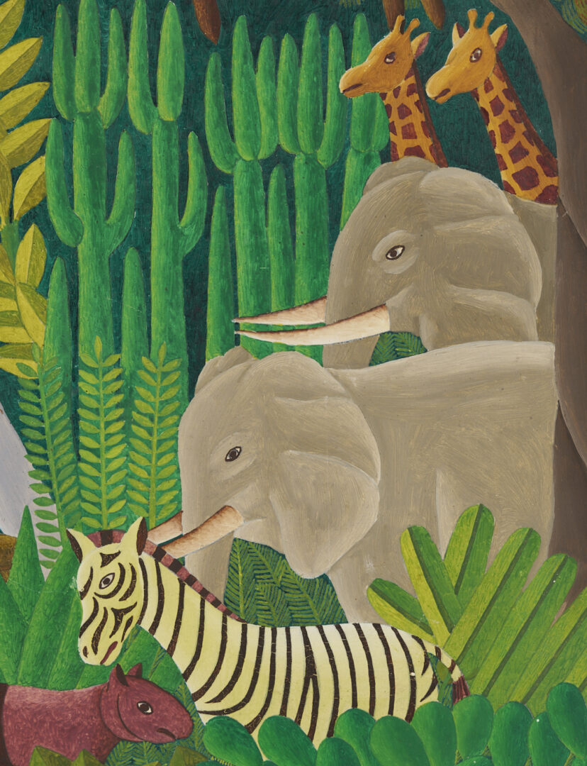 Lot 637: Salnave Philippe-Auguste Haitian Jungle Scene Painting